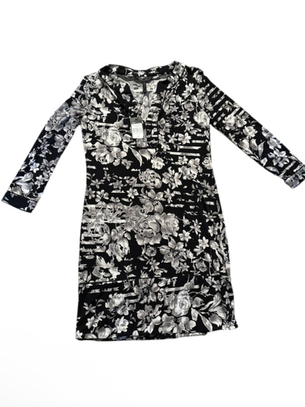 Bcbgmaxazria Hayden dress black white floral new nwt xs